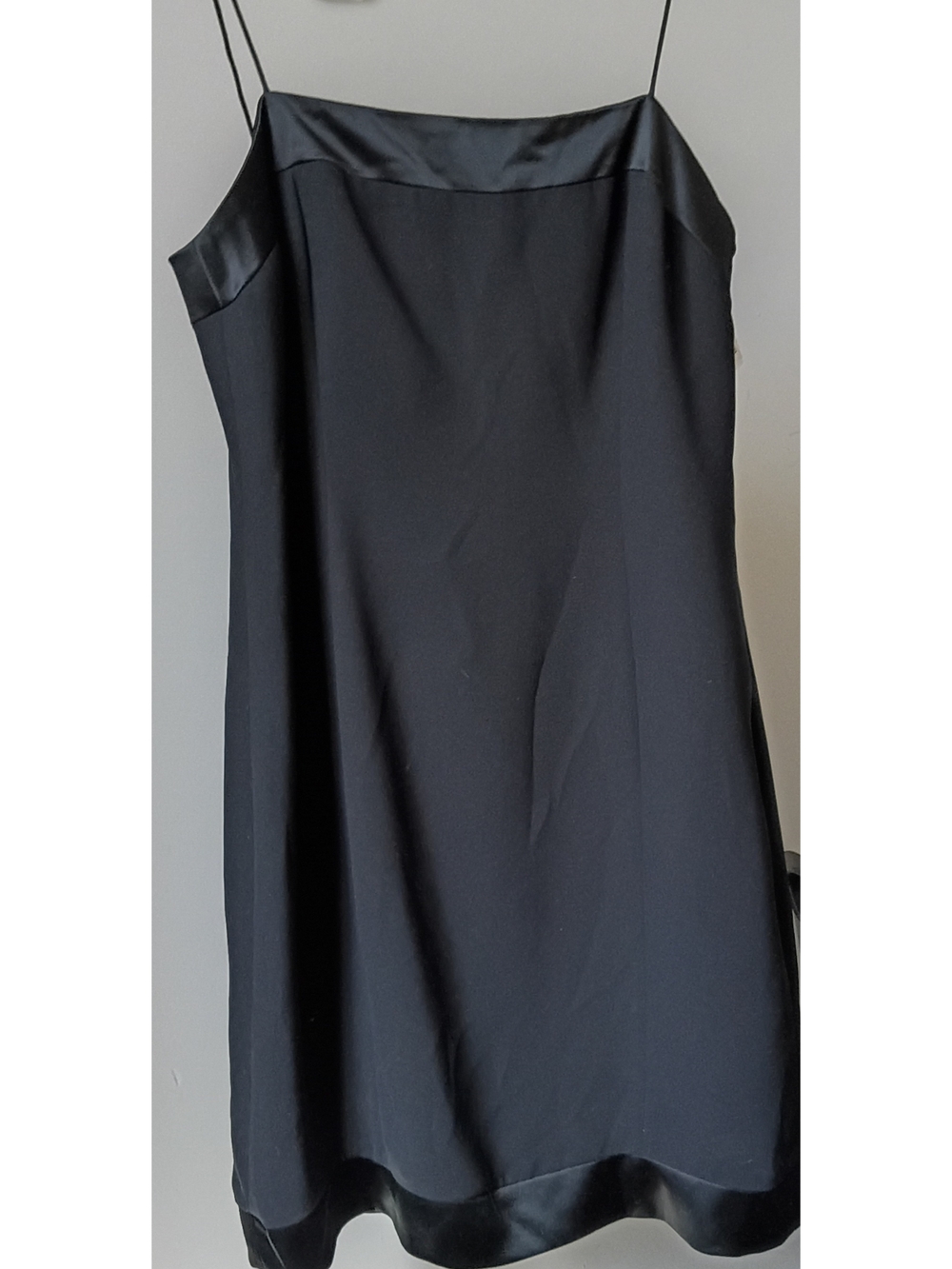 Deadstock Vintage 90s Jones New York Black Satin Slip Dress Size 14